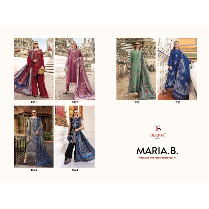 Deepsy Maria B Premium Embroidered Rayon 4 Pakistani Salwar Suits